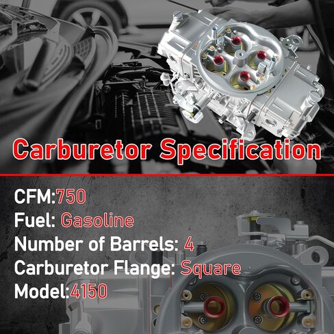 0-82751SA Carburettor Suitable for Holley 4150 Aluminum Street HP Carburettor CFM 750 Square Bore (0-82751SA) in Saudi Arabia