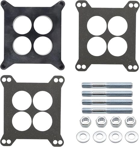 مجموعة فاصل المكربن ​​الفينولي طويل القامة مقاس 1 بوصة مع 4 فتحات متوافقة مع SB 4150 4160 4bbl. SBC BBC Carb in Kuwait