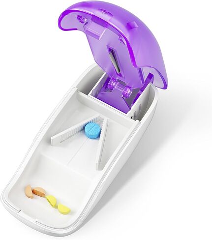 Pill Cutter for Multiple Pills, Adjustable Pill Splitter, Pill Cutter Splitter for Small and Tiny Pills, Pill Cutters for Small or Large Pills with Sharp Blade for Accurate Cutting- Purple in Saudi Arabia