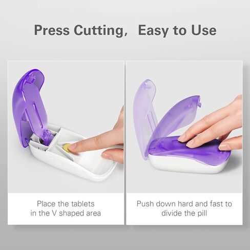 Pill Cutter for Multiple Pills, Adjustable Pill Splitter, Pill Cutter Splitter for Small and Tiny Pills, Pill Cutters for Small or Large Pills with Sharp Blade for Accurate Cutting- Purple in Saudi Arabia