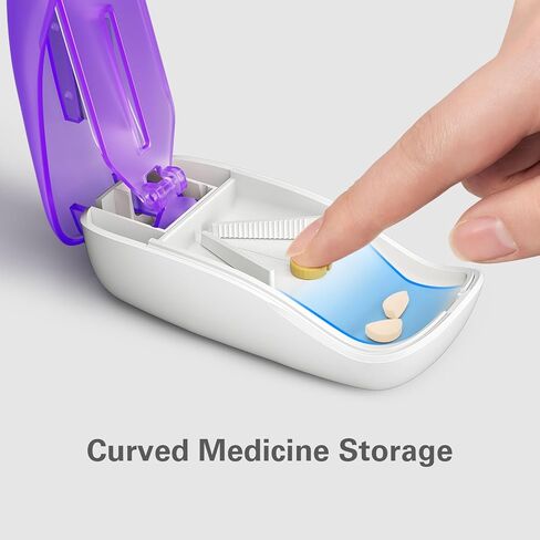 Pill Cutter for Multiple Pills, Adjustable Pill Splitter, Pill Cutter Splitter for Small and Tiny Pills, Pill Cutters for Small or Large Pills with Sharp Blade for Accurate Cutting- Purple in Saudi Arabia
