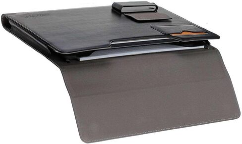 Black Leather Folio Case - Compatible with Samsung Galaxy Book4 Pro 360 Laptop 16" in Saudi Arabia