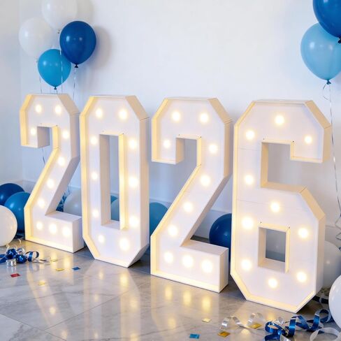 3ft 2026 Light Up Marquee Numbers Class of 2026 Graduation Large Sign Big Grad Mosaic Foam Board Giant Jumbo Lighted Letters 3 Feet Tall New Year Decorations with Lights High School College Party Prom Decor in Saudi Arabia