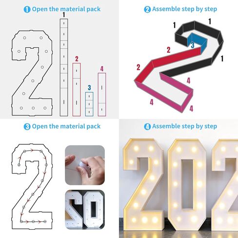 3ft 2026 Light Up Marquee Numbers Class of 2026 Graduation Large Sign Big Grad Mosaic Foam Board Giant Jumbo Lighted Letters 3 Feet Tall New Year Decorations with Lights High School College Party Prom Decor in Saudi Arabia