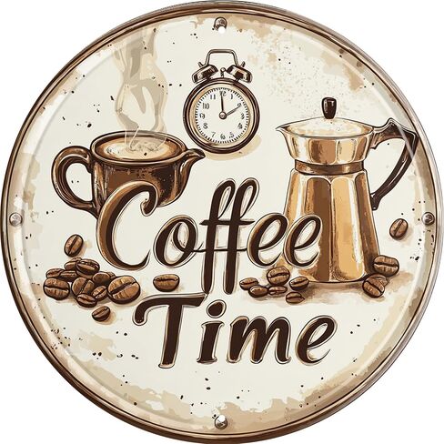 Vintage Round Tin The Sun And Moon Sign Retro Metal Sign Suitable For Home Street Shop Garage Bar Farm Garden - Multi-Purpose For Indoor/Outdoor Use Plaque 8x8 Inch in Saudi Arabia