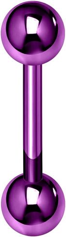 Anodized G23 Grade Titanium 14 Gauge Straight Barbell with Ball Tongue Piercing Ring Body jewelry in Saudi Arabia