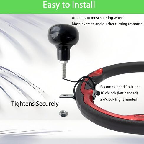 مقبض عجلة القيادة الدوار، كرة معززة عالمية تدور 360 درجة، مقبض طاقة معزز لعجلة القيادة للسيارات والشاحنات والجرارات والقوارب (ألياف الكربون) in Kuwait