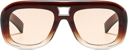 Retro Double Bridges Square Sunglasses Women Fashion Gradient Shades UV400 Men Trending Champagne Sun Glasses in Saudi Arabia