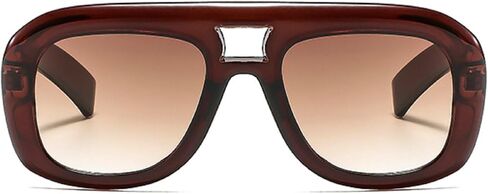Retro Double Bridges Square Sunglasses Women Fashion Gradient Shades UV400 Men Trending Champagne Sun Glasses in Saudi Arabia