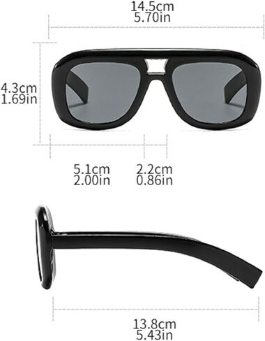Retro Double Bridges Square Sunglasses Women Fashion Gradient Shades UV400 Men Trending Champagne Sun Glasses in Saudi Arabia