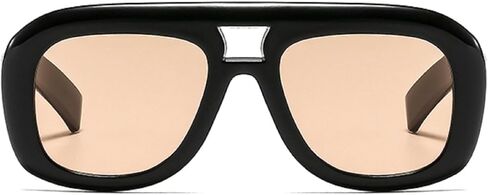 Retro Double Bridges Square Sunglasses Women Fashion Gradient Shades UV400 Men Trending Champagne Sun Glasses in Saudi Arabia