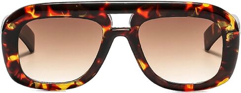 Retro Double Bridges Square Sunglasses Women Fashion Gradient Shades UV400 Men Trending Champagne Sun Glasses in Saudi Arabia