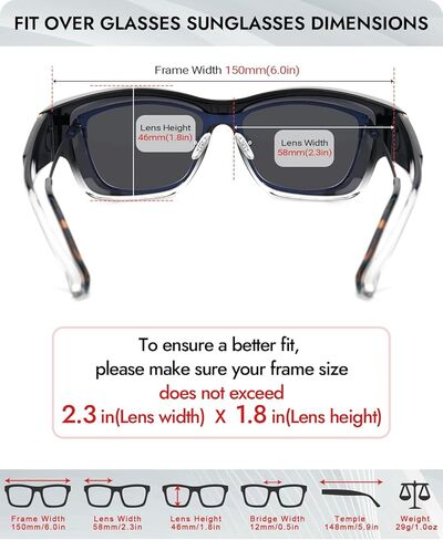 Meeloog Women Polarized Fit Over Glasses Sunglasses, Square Lightweight Wrap Around Shades For Driving Riding MST6470 in Saudi Arabia