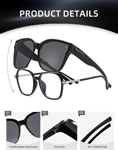 Polarized Fit Over Sunglasses for Women and Men Folding Driving Sunglasses Lightweight Oversized Sun Glasses in Saudi Arabia