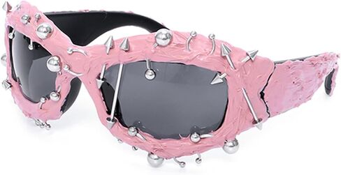 نظارات شمسية من Bullabulling Cool Rock Punk Spike بإطار معدني مرصع باللون الأسود in Kuwait