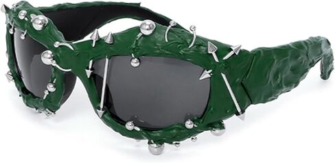نظارات شمسية من Bullabulling Cool Rock Punk Spike بإطار معدني مرصع باللون الأسود in Kuwait