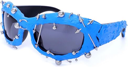 نظارات شمسية من Bullabulling Cool Rock Punk Spike بإطار معدني مرصع باللون الأسود in Kuwait
