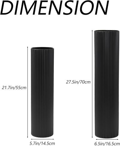 Tall Floor Vases Set of 2, Large Floor Vases, Tall Flower Vase, White Metal Vase for Living Room, Entryway, Office, Dining, Bedroom, Fireplace, Home Corner in Kuwait