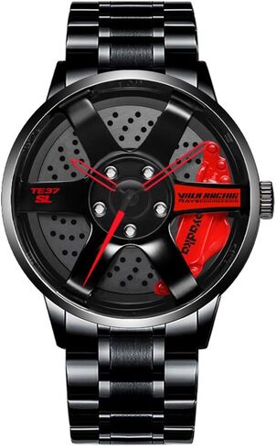 iCyber Watches for Men - Waterproof Stainless Steel Japanese Quartz Wrist Watch Sports Men’s Watches with Car Wheel Rim Hub Design in Saudi Arabia