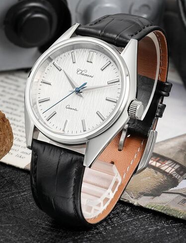 TACTICAL FROG Chameri Men's Watches VH31 Quartz Movement - 37 MM / 40 MM Dress Watches for Men Casual Leather Band Minimalist and Classic Style Watches in Saudi Arabia