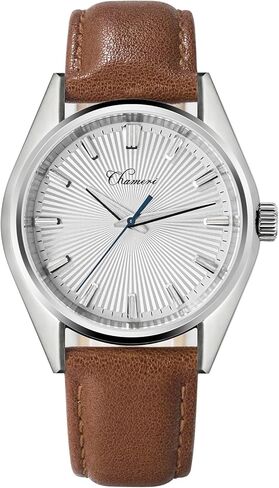 TACTICAL FROG Chameri Men's Watches VH31 Quartz Movement - 37 MM / 40 MM Dress Watches for Men Casual Leather Band Minimalist and Classic Style Watches in Saudi Arabia
