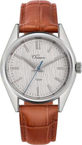 TACTICAL FROG Chameri Men's Watches VH31 Quartz Movement - 37 MM / 40 MM Dress Watches for Men Casual Leather Band Minimalist and Classic Style Watches in Saudi Arabia