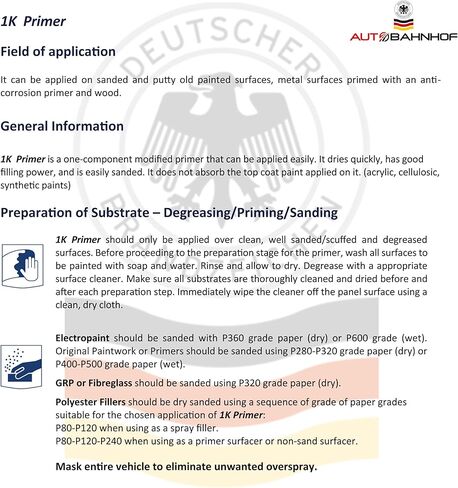 AB-PF 3000 1K Primer Surfacer Gray - طلاء تمهيدي عالي الأداء للسيارات، معالجة سريعة، التصاق قوي، طبقة أساسية ناعمة للطلاء، حماية من الصدأ، توافق متعدد الأسطح - 1 جالون in Kuwait