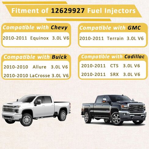 حاقن الوقود GM-3.0 GDI 2010-2011، متوافق مع/كاديلاك CTS SRX 3.0L، متوافق مع/GMC Terrain، متوافق مع/Chevy 3.0 Equinox، مجموعة من 6، OE#12629927 in Saudi Arabia
