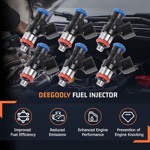 6pcs FJ1147 62410 Fuel Injector 0280158233 05184085AC 5184085AD FJ1147 Fuel Injectors Applied for 3.6L V6 Fuel Injector Replacement Parts in Saudi Arabia