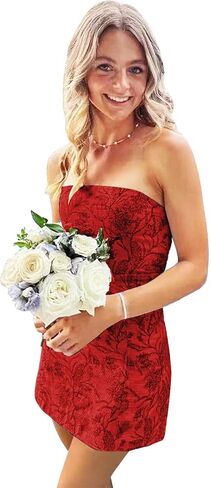 فساتين العودة للوطن الأزهار للمراهقين 2026 قصيرة بلا حمالات ألف خط فستان كوكتيل صغير لحفلات التخرج in Kuwait