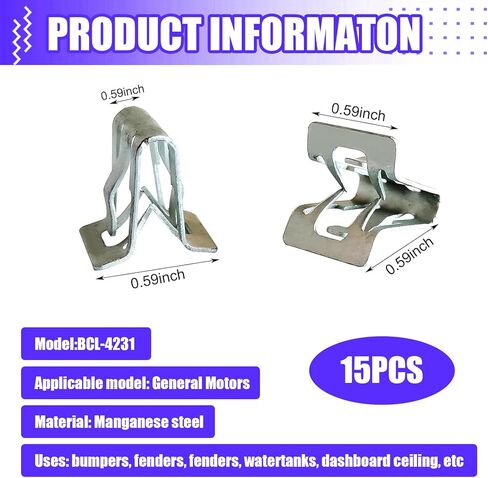 Downhill 15 PCS Automotive Central Control Console Dashboard Interior Panel Clips, Universal Dash Panel Retainer Clips, Metal Lift Door Trim Panel Fixer, for Most Car (Silver) in Kuwait