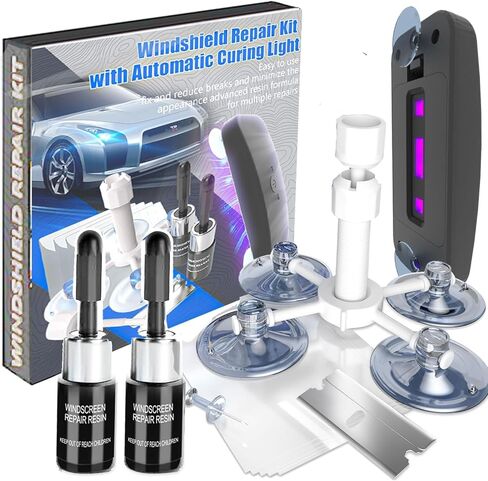 طقم إصلاح الزجاج الأمامي - سائل إصلاح زجاج النانو للرقائق والشقوق | إصلاح سريع، يعمل على الرقائق والشقوق، مجموعة إصلاح الزجاج الأمامي للشقوق، أداة إصلاح الزجاج الأمامي للسيارات سائل إصلاح النانو (أزرق) in Kuwait