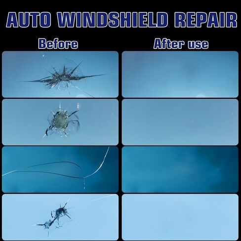 طقم إصلاح الزجاج الأمامي - سائل إصلاح زجاج النانو للرقائق والشقوق | إصلاح سريع، يعمل على الرقائق والشقوق، مجموعة إصلاح الزجاج الأمامي للشقوق، أداة إصلاح الزجاج الأمامي للسيارات سائل إصلاح النانو (أزرق) in Kuwait