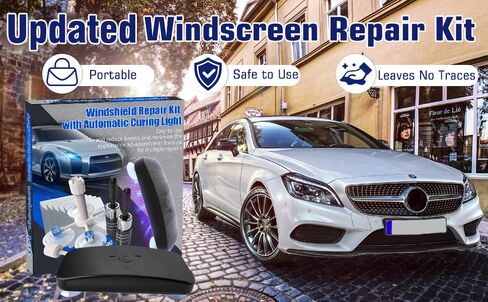 طقم إصلاح الزجاج الأمامي - سائل إصلاح زجاج النانو للرقائق والشقوق | إصلاح سريع، يعمل على الرقائق والشقوق، مجموعة إصلاح الزجاج الأمامي للشقوق، أداة إصلاح الزجاج الأمامي للسيارات سائل إصلاح النانو (أزرق) in Kuwait