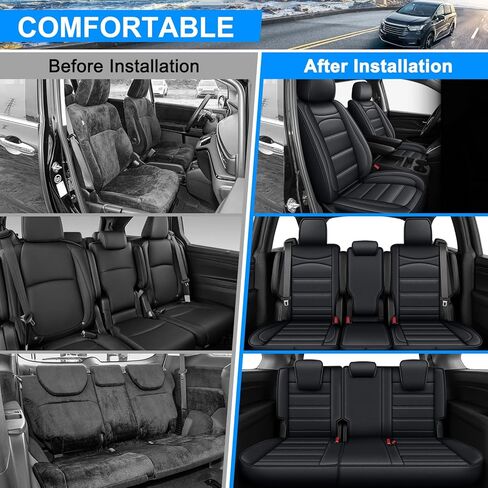 Seat Covers Fit for Honda Odyssey 2018-2025, 7 Seat Waterproof Leather Automotive Seat Covers in Kuwait