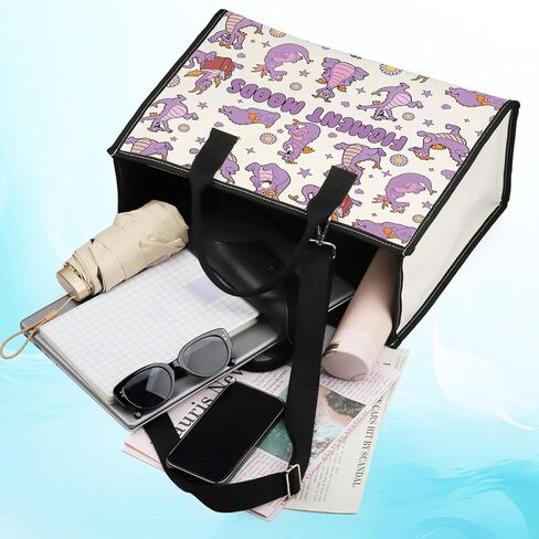 LEVLO Dragon Figment Canvas Tote Bag Figment Fans Gift Purple Dragon Figment Moods Shoulder Bag Figment Merchandise in Saudi Arabia