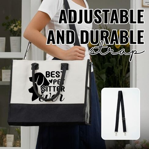 InnoBeta Pet Sitter Gifts, Dog Sitter Thank You Gifts, Canvas Tote Bag, Tote with Top Zipper Closure and Shoulder Strap, Best Pet Sitter Ever in Saudi Arabia