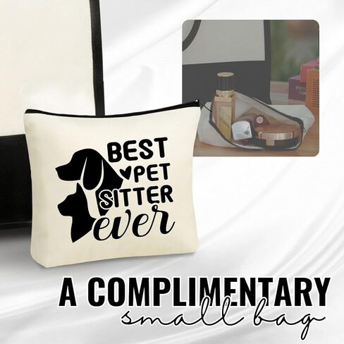 InnoBeta Pet Sitter Gifts, Dog Sitter Thank You Gifts, Canvas Tote Bag, Tote with Top Zipper Closure and Shoulder Strap, Best Pet Sitter Ever in Saudi Arabia