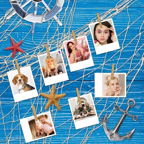 8 Pieces Natural Fish Net Ocean Themed Wall Hangings Party Decor Decoration Fish Net Decorative Supplies Natural Cotton Fishnet Accessory for Sea Party in Kuwait