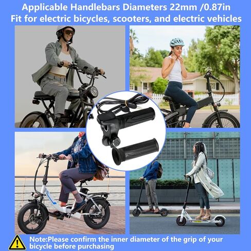 Ebike كامل تويست خنق لRidstar Q20، 48V Ebike خنق 3 دبوس التوصيل والتشغيل مع شاشة LCD وقفل المفتاح، مقابض خنق لEbike دراجة نارية سكوتر in Kuwait