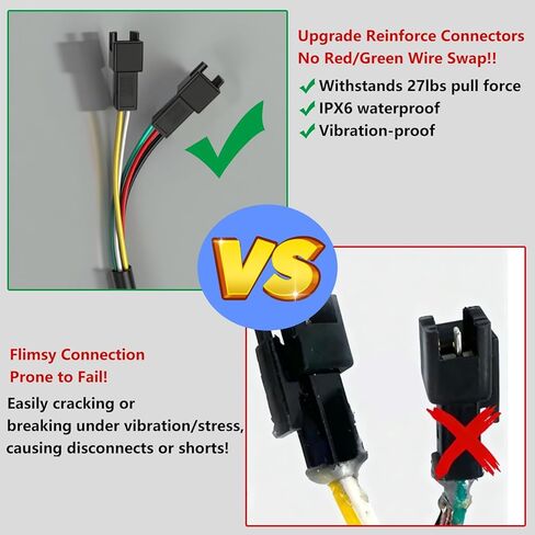 Ebike كامل تويست خنق لRidstar Q20، 48V Ebike خنق 3 دبوس التوصيل والتشغيل مع شاشة LCD وقفل المفتاح، مقابض خنق لEbike دراجة نارية سكوتر in Kuwait