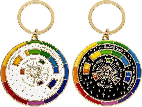 2 قطعة عجلة الغزل اللون حقيبة سلسلة مفاتيح Charms لطيف لوحة ألوان مفتاح سلسلة حلقة هدايا لمحبي الفن الفنانين الرسامين in Kuwait