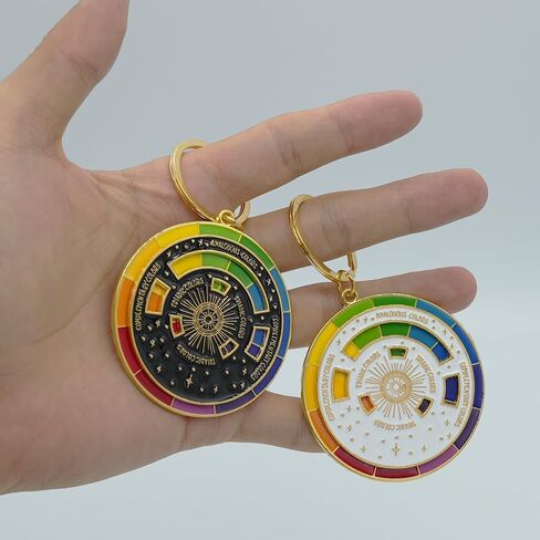 2 قطعة عجلة الغزل اللون حقيبة سلسلة مفاتيح Charms لطيف لوحة ألوان مفتاح سلسلة حلقة هدايا لمحبي الفن الفنانين الرسامين in Kuwait