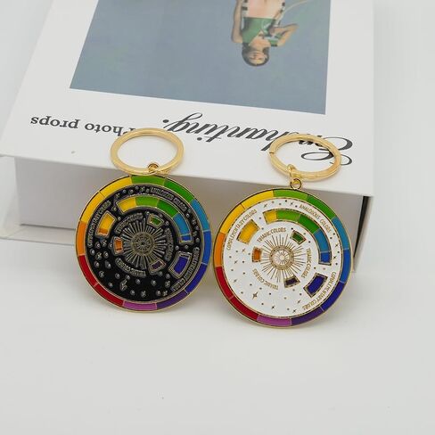 2 قطعة عجلة الغزل اللون حقيبة سلسلة مفاتيح Charms لطيف لوحة ألوان مفتاح سلسلة حلقة هدايا لمحبي الفن الفنانين الرسامين in Kuwait