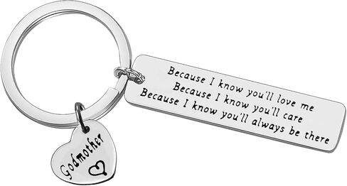 Mother's Day Gift Godmother Gift from Godchild Christmas Keychain for God Mother Jewelry Keychain First Communion Present Thank You Key Chain for Godmother Baptism Jewelry Christen Birthday Present in Saudi Arabia
