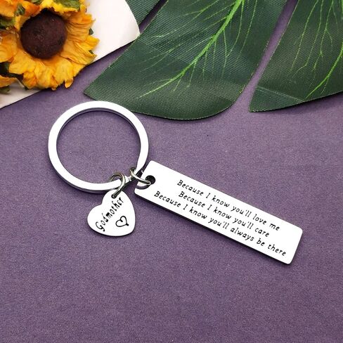 Mother's Day Gift Godmother Gift from Godchild Christmas Keychain for God Mother Jewelry Keychain First Communion Present Thank You Key Chain for Godmother Baptism Jewelry Christen Birthday Present in Saudi Arabia