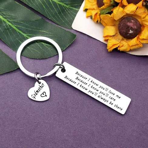 Mother's Day Gift Godmother Gift from Godchild Christmas Keychain for God Mother Jewelry Keychain First Communion Present Thank You Key Chain for Godmother Baptism Jewelry Christen Birthday Present in Saudi Arabia