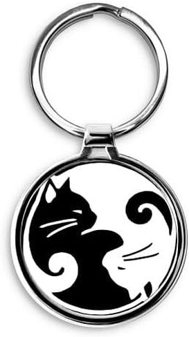 CafePress Yin Yang Cat Circle Novelty Keychain in Saudi Arabia