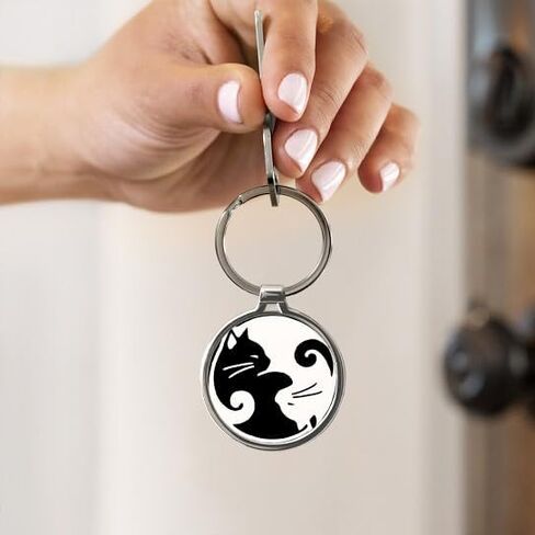 CafePress Yin Yang Cat Circle Novelty Keychain in Saudi Arabia