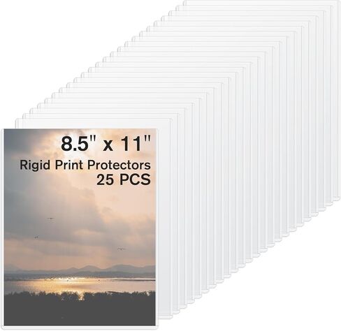 25 قطعة من واقيات الطباعة الصلبة، واقي ورق من البلاستيك الصلب الشفاف مقاس 8.5 × 11 بوصة مقاوم للماء وقابل لإعادة الاستخدام لشهادة الميلاد، وحاميات ملصقات الصور الورقية in Kuwait
